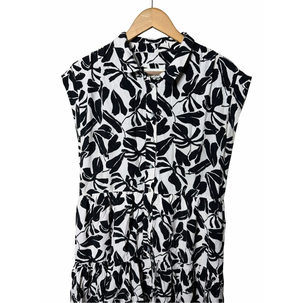 By Anthropologie Tiered Shirt Dress Size Medium - Picture 8 of 10